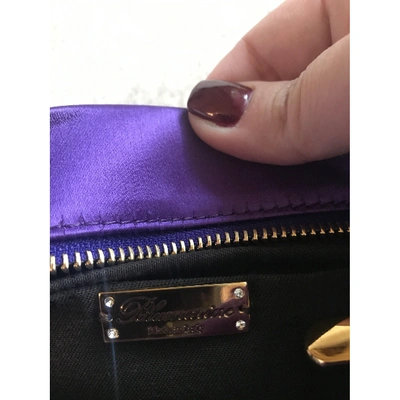 Pre-owned Blumarine Silk Clutch Bag In Purple