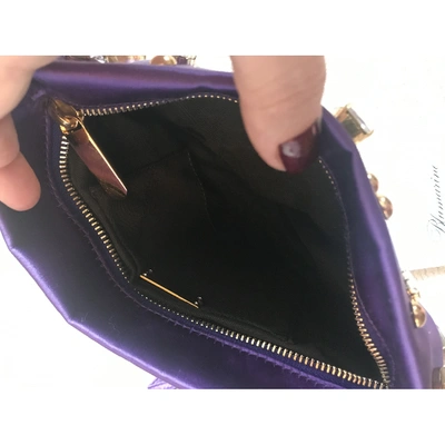 Pre-owned Blumarine Silk Clutch Bag In Purple