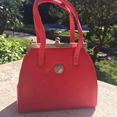 Pre-owned Versace Leather Handbag In Pink