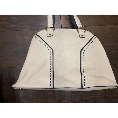 Pre-owned Saint Laurent Muse Leather Handbag In White