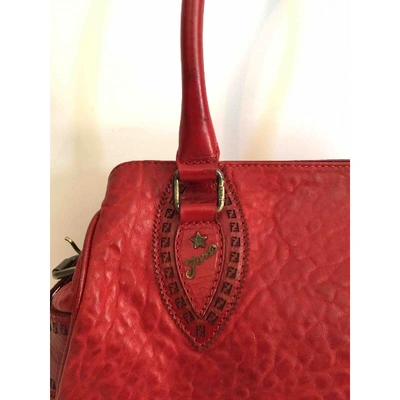Pre-owned Fendi Leather Tote In Red