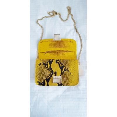 Pre-owned Lisa C Bijoux Leather Crossbody Bag In Yellow