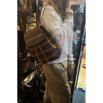 Pre-owned Celine Brown Cloth Backpack