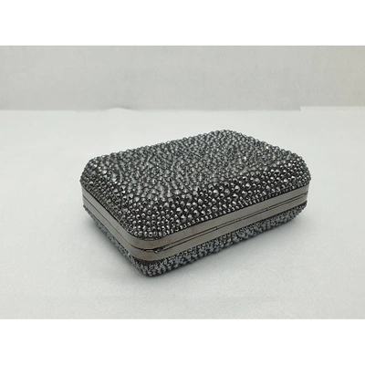 Pre-owned Christian Louboutin Leather Clutch Bag In Silver