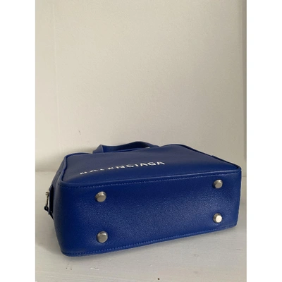 Pre-owned Balenciaga Triangle Leather Handbag In Blue