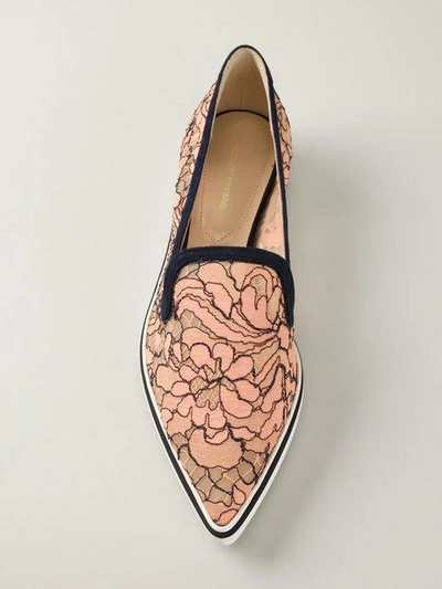Shop Nicholas Kirkwood Floral Lace Slip-on Shoes