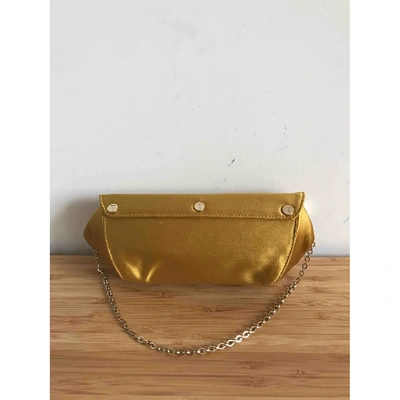 Pre-owned Tod's Silk Clutch Bag In Gold