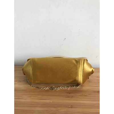 Pre-owned Tod's Silk Clutch Bag In Gold