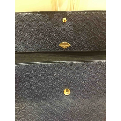 Pre-owned Karl Lagerfeld Leather Clutch Bag In Blue