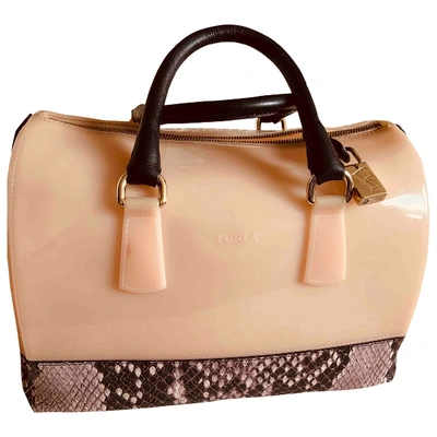 Pre-owned Furla Candy Bag Pink Python Handbag