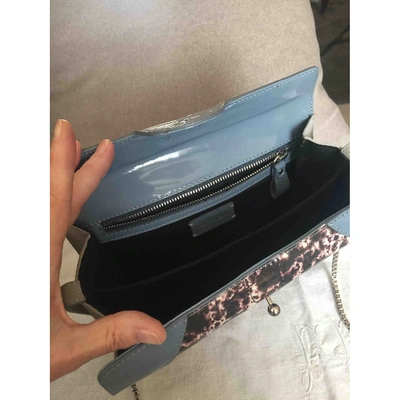 Pre-owned Carven Blue Patent Leather Clutch Bag