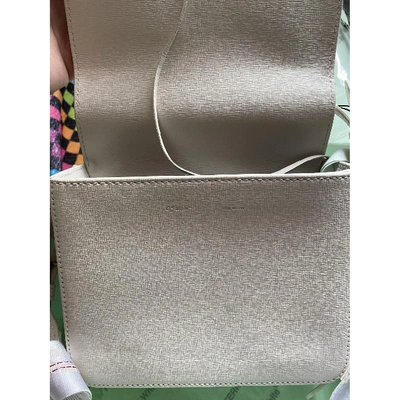 Pre-owned Off-white Binder White Leather Handbag