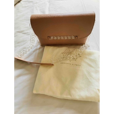 Pre-owned Charlotte Olympia Leather Handbag In Beige