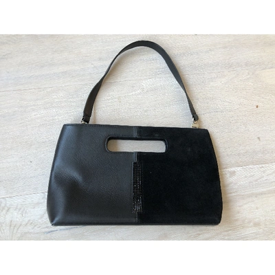 Pre-owned Swarovski Leather Mini Bag In Black