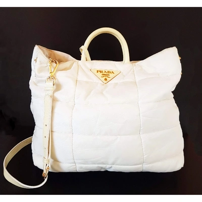 Pre-owned Prada Cloth Handbag In Beige