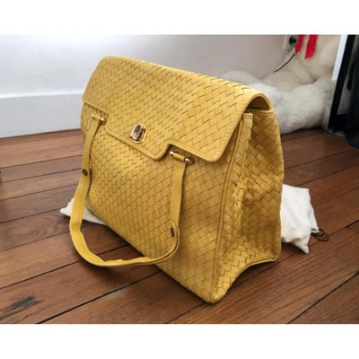 Pre-owned Charles Jourdan Yellow Leather Handbag