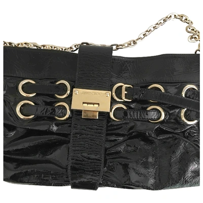 JIMMY CHOO Pre-owned Lockett Patent Leather Handbag In Black