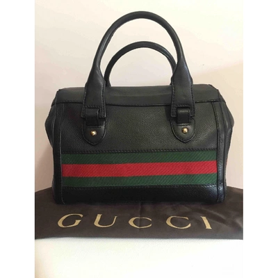 Pre-owned Gucci Leather Handbag In Black