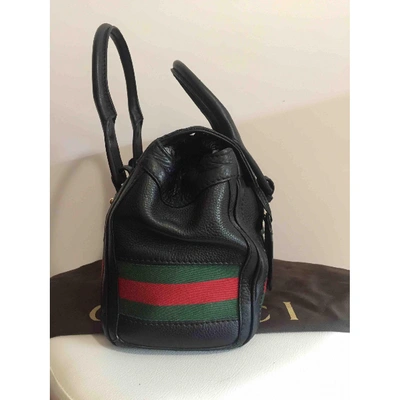 Pre-owned Gucci Leather Handbag In Black