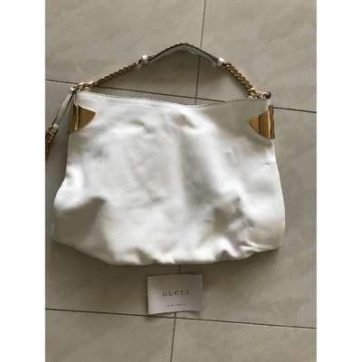 Pre-owned Gucci Leather Handbag In White