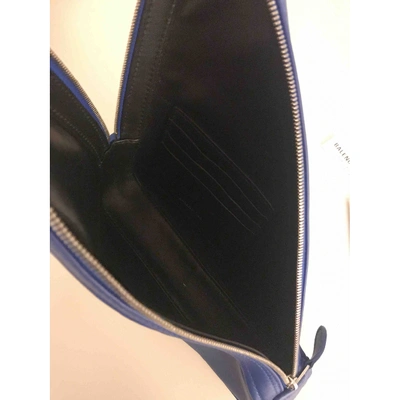 Pre-owned Balenciaga Triangle Blue Leather Clutch Bag