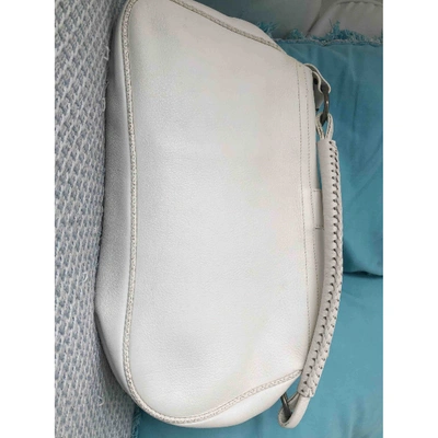 Pre-owned Dior Saddle White Leather Handbag