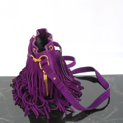 Pre-owned Saint Laurent Emmanuelle Purple Suede Handbag