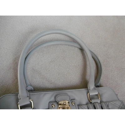 Pre-owned Marc Jacobs Stam Leather Handbag In Grey