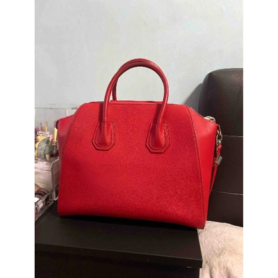 Pre-owned Givenchy Antigona Red Leather Handbag