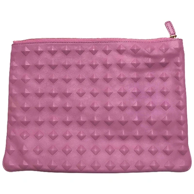 Pre-owned Mcm Leather Clutch Bag In Pink