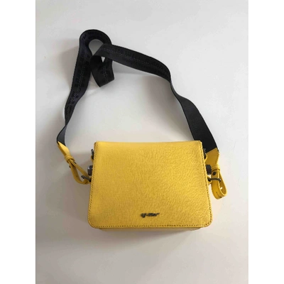 Pre-owned Off-white Binder Yellow Leather Handbag
