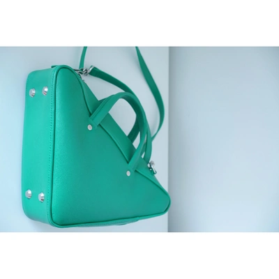 Pre-owned Balenciaga Triangle Leather Handbag In Green