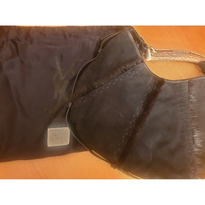 Pre-owned Saint Laurent Mombasa Black Mink Handbag