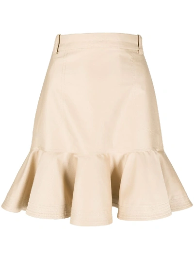Shop Sandro Peplum-hem Mini Skirt In Neutrals