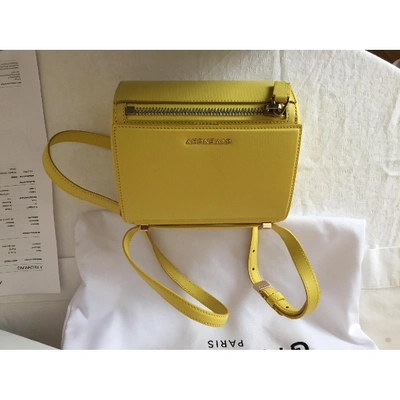 Pre-owned Givenchy Pandora Box Leather Crossbody Bag In Yellow