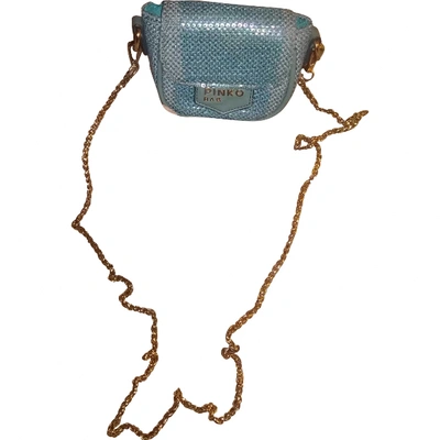 Pre-owned Pinko Glitter Clutch Bag In Blue