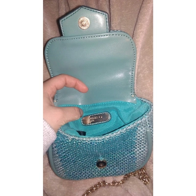 Pre-owned Pinko Glitter Clutch Bag In Blue