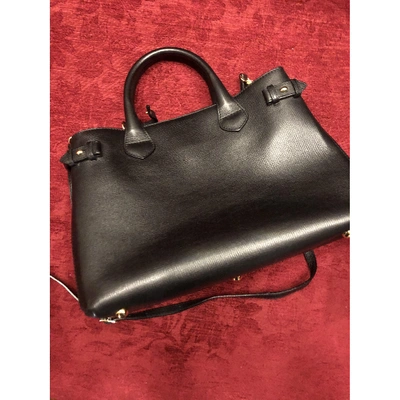Pre-owned Burberry The Banner  Black Leather Handbag