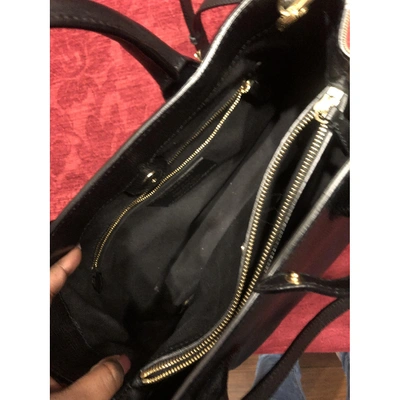 Pre-owned Burberry The Banner  Black Leather Handbag