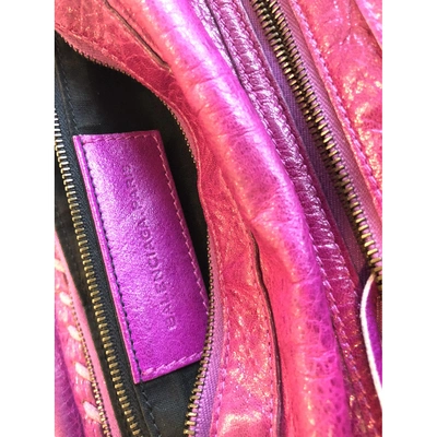 Pre-owned Balenciaga Day  Leather Handbag In Purple