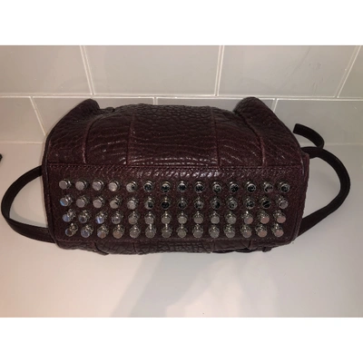 Pre-owned Alexander Wang Rocco Leather Crossbody Bag In Burgundy