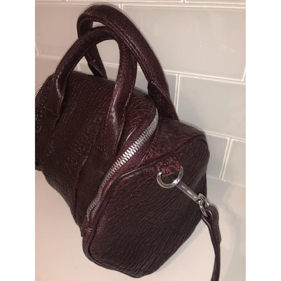 Pre-owned Alexander Wang Rocco Leather Crossbody Bag In Burgundy