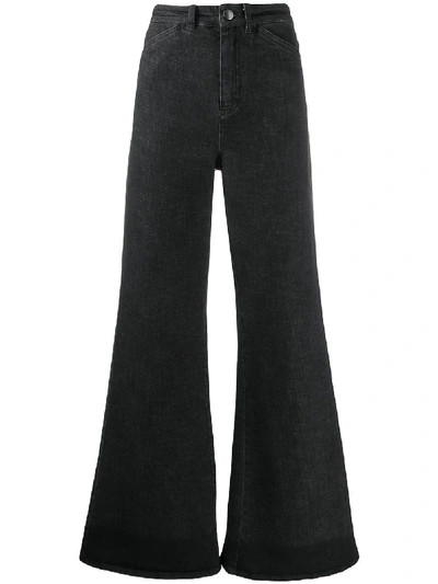 Shop Dorothee Schumacher Wide-leg Flared Jeans In Black