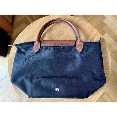 Pre-owned Longchamp Pliage  Black Cloth Handbag