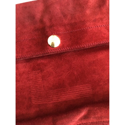 Pre-owned Lancel Clutch Bag In Red