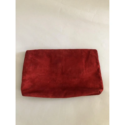 Pre-owned Lancel Clutch Bag In Red