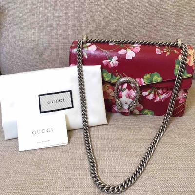 Pre-owned Gucci Dionysus Leather Handbag In Red