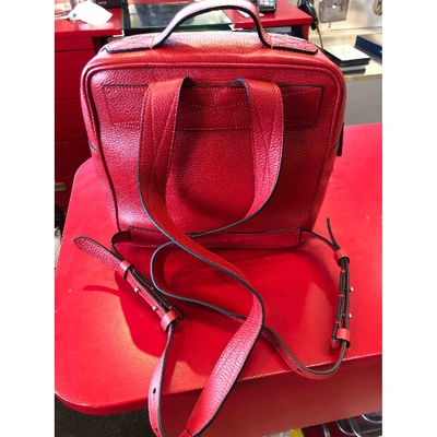 Pre-owned Lancel Nine Red Leather Backpack