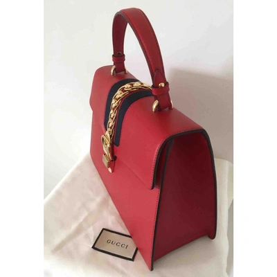 Pre-owned Gucci Sylvie Red Leather Handbag