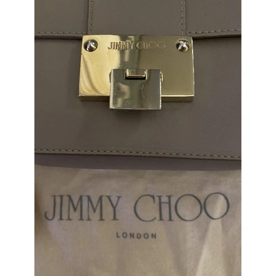 Pre-owned Jimmy Choo Rebel Leather Crossbody Bag In Grey